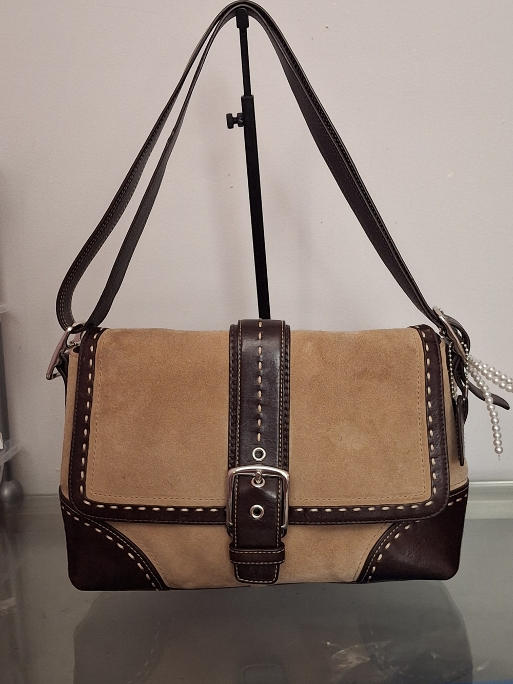 Vintage Coach Hampton Flap Bleeker  Shoulder Bag With Convertable Strap